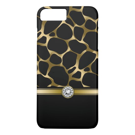 Elegant Zwart & Goud Luipaard Dier Print Case-Mate iPhone Case (Achterkant)