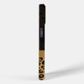 Elegant zwart goud luipaard print monogram Case-Mate iPhone case (Achterkant / Rechts)