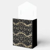 Elegant zwart goud luxe frans bloemenkant bedankdoosjes (Geopend)