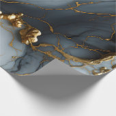 Elegant Zwart Goud Marmer Chique Cadeaupapier (Hoek)