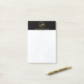 Elegant Zwart Goud Marmer Eenvoudige Moderne Sjabl Post-it® Notes (Op bureau)