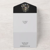 Elegant zwart goud maskerade thema gezichtsmaskers all in one uitnodiging (Buitenkant)