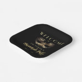 Elegant Zwart Goud Masquerade Party Verjaardag Papieren Bordje (Gebogen)