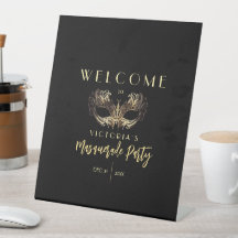 Elegant Zwart Goud Masquerade Party Verjaardag