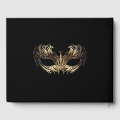 Elegant zwart goud masqueradefeest verjaardag gastenboek (Achterkant)