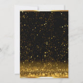 Elegant zwart & goud medische afstudeerfeest kaart (Achterkant)