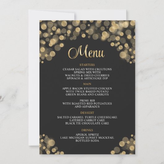 Elegant Zwart & Goud Menu Kaart (Voorkant)