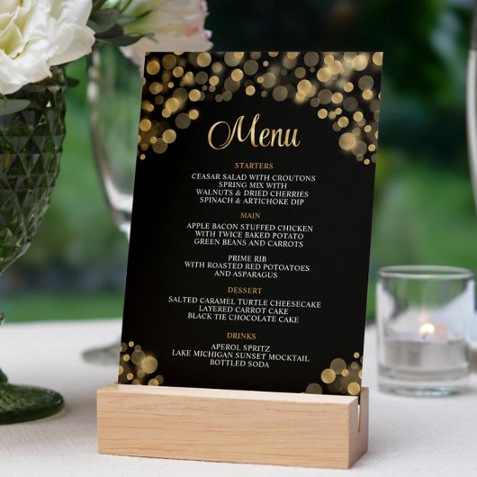 Elegant Zwart & Goud Menu Kaart