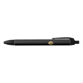 Elegant Zwart Goud Minimal Monogram Zwarte Inkt Pen (Bovenkant)
