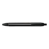 Elegant Zwart Goud Minimal Monogram Zwarte Inkt Pen (Achterkant)