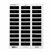 Elegant Zwart Goud Minimalistische Script naam Etiket (Full Sheet)