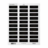 Elegant Zwart Goud Minimalistische Script naam Etiket (Full Sheet)