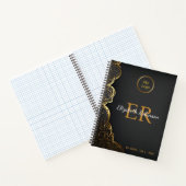 Elegant Zwart goud modern Chic business logo Notitieboek (Binnen)