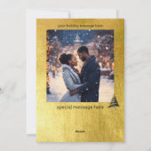 Elegant Zwart Goud Moderne Boom | Foto Kerstmis Feestdagenkaart (Achterkant)