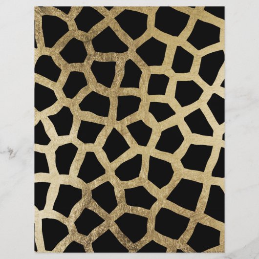 Elegant zwart goud moderne dierlijke afdruk flyer (Achterkant)