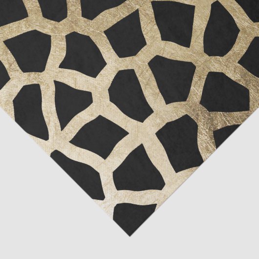 Elegant zwart goud moderne dierlijke afdruk tissuepapier (Detail)