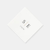 Elegant Zwart Goud Monogram Bruiloft Servetten (Hoek)