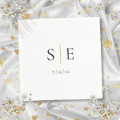 Elegant Zwart Goud Monogram Bruiloft Servetten