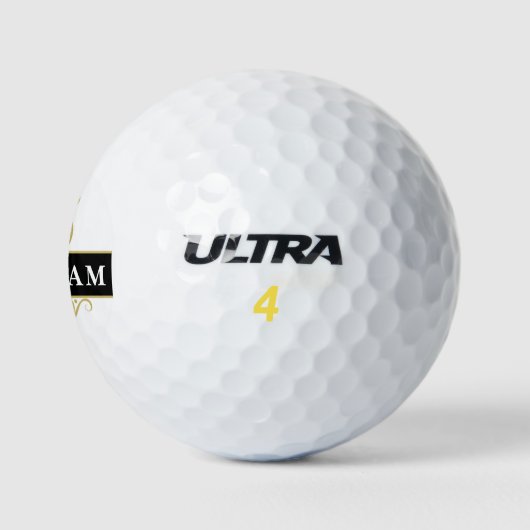 Elegant Zwart Goud  Monogram Golfballen (Logo)