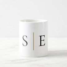 Elegant zwart goud monogram minimalistisch