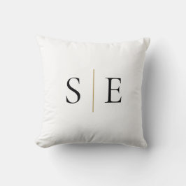 Elegant Zwart Goud Monogram Minimalistisch Kussen