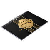 Elegant zwart goud monogram ontwerp notitieboek (Linkerzijde)
