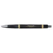 Elegant zwart goud monogram pen (Voorkant)