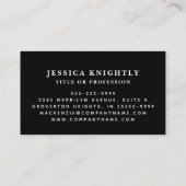 Elegant Zwart Goud Monogram Script Initialen Visitekaartje (Achterkant)