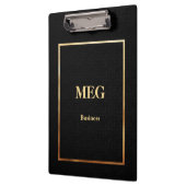 Elegant zwart goud, monogramed klembord (Links)