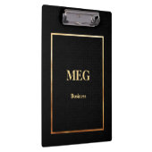 Elegant zwart goud, monogramed klembord (Rechts)