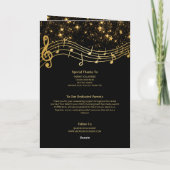 Elegant Zwart Goud Muziek Recital Programma (Achterkant)