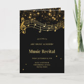 Elegant Zwart Goud Muziek Recital Programma (Voorkant)