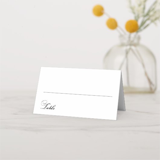 Elegant Zwart Goud Namen Bruiloft Plaatskaartje (Voorkant)