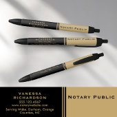 Elegant Zwart & Goud Notaris Marketing Promotionee Zwarte Inkt Pen