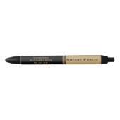 Elegant Zwart & Goud Notaris Marketing Promotionee Zwarte Inkt Pen (Voorkant)
