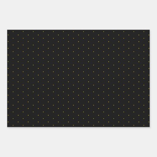 Elegant zwart goud Polka Dot Gift Wrapping Paper (Voorkant 3)