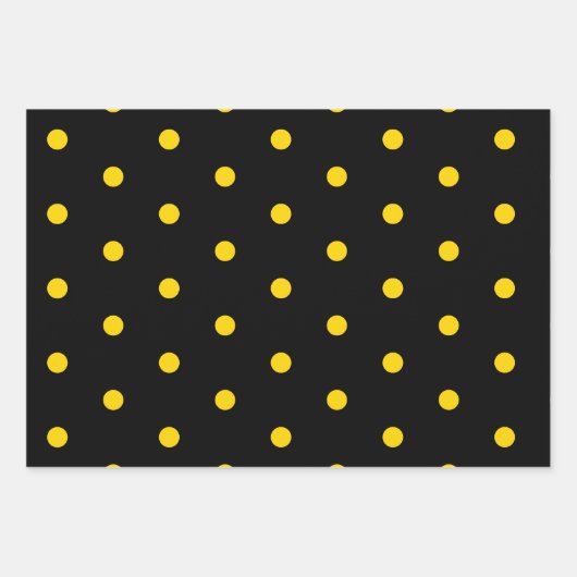 Elegant zwart goud Polka Dot Gift Wrapping Paper (Voorkant 2)