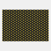 Elegant zwart goud Polka Dot Gift Wrapping Paper (Voorkant)