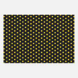 Elegant zwart goud Polka Dot Gift Wrapping Paper