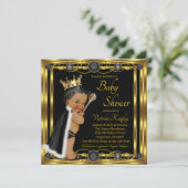 Elegant Zwart Goud Prince Baby shower Kaart (Staand voorkant)