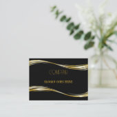 Elegant zwart goud professional visitekaartje (Staand voorkant)