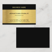 Elegant Zwart Goud Professioneel Luxe Glimmende Pl Visitekaartje (Voorkant / Achterkant)
