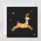 Elegant zwart goud rendier winter bruiloft kaart (Achterkant)