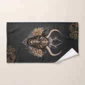 Elegant zwart goud rendierhead bad handdoek (Handdoek)
