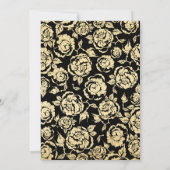 Elegant Zwart Goud Rozen 40ste Verjaardagsfeest Kaart (Achterkant)