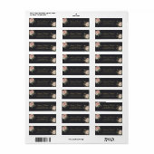 Elegant Zwart & Goud Rozen Retouradres Label (Full Sheet)