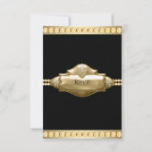 Elegant zwart goud RSVP (Voorkant)