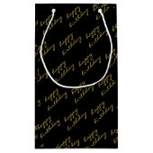 Elegant zwart goud script klein cadeauzakje (Achterkant)