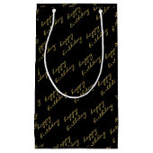 Elegant zwart goud script klein cadeauzakje (Voorkant)