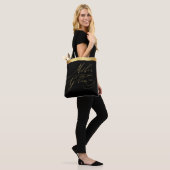 Elegant Zwart Goud Script Moeder van de bruidegom Tote Bag (Op model)